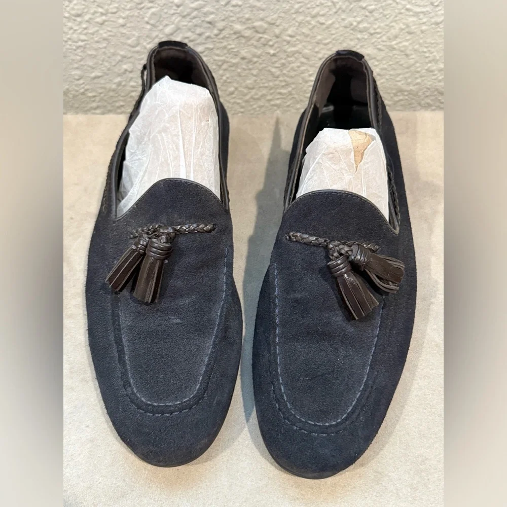 Zara‎ Men's Dark Gray Suede Loafers/moccasins  with Tassels Size 7/40